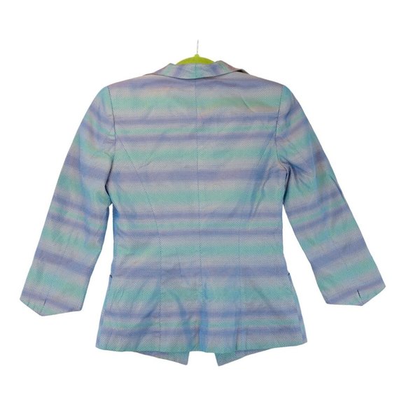 Vintage Zion New York Button Front Blazer Jacket Neon Iridescent Purple Size 4‎ - Picture 2 of 5